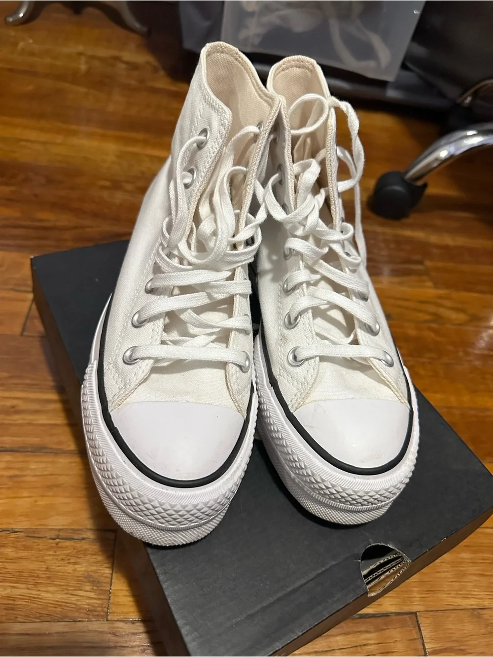 Converse White High-Top Canvas Sneakers